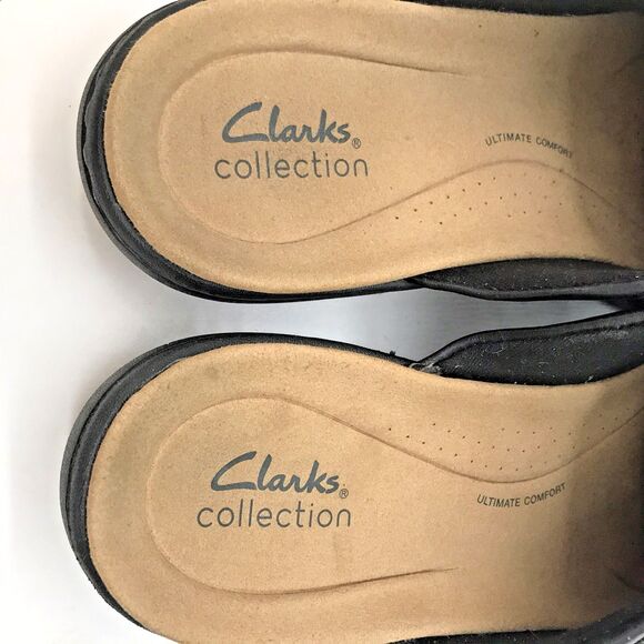 Clarks Collection Laurieann Ella Clogs Women's 9W Black Leather Slip-On Shoes - Picture 12 of 12